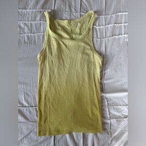 Aerie Ribbed Racerback Yellow ombre Tank